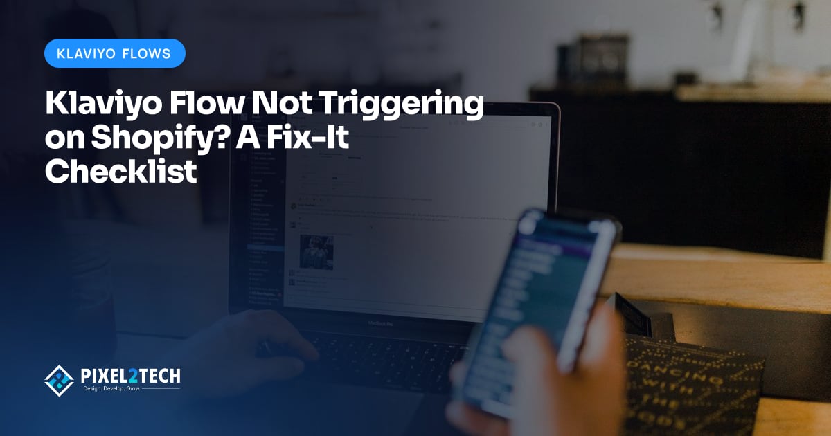 Email automation flow diagram with a blocked trigger step next to a Shopify cart
