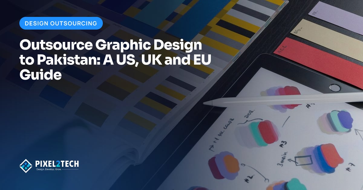 Graphic designer working on brand layouts on a large monitor