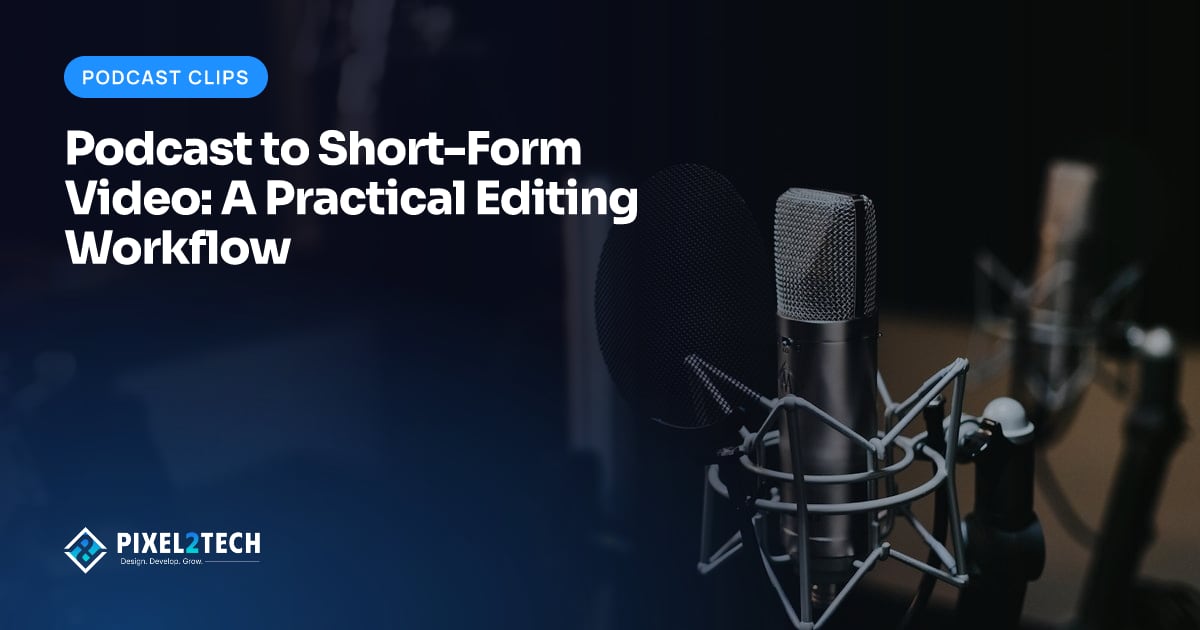 Studio microphone in a dark podcast studio