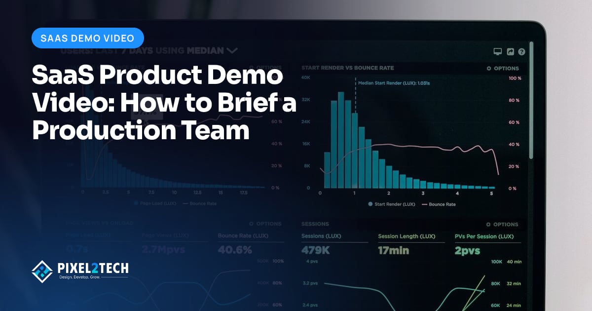 Analytics dashboard with charts on a laptop screen