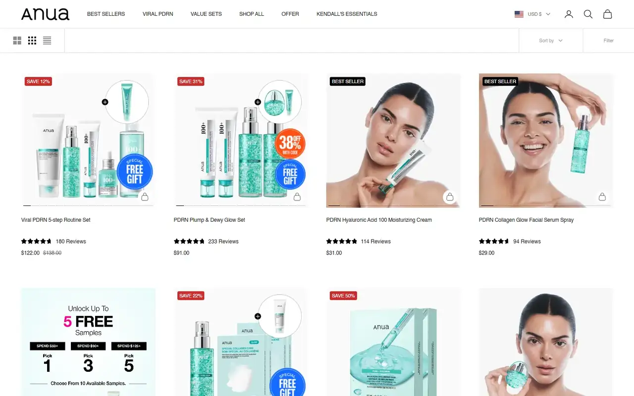 Anua store, page 2 on desktop