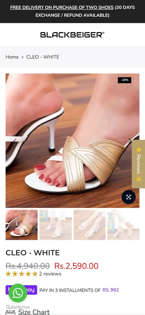 BlackBeiger store on mobile, screen 2