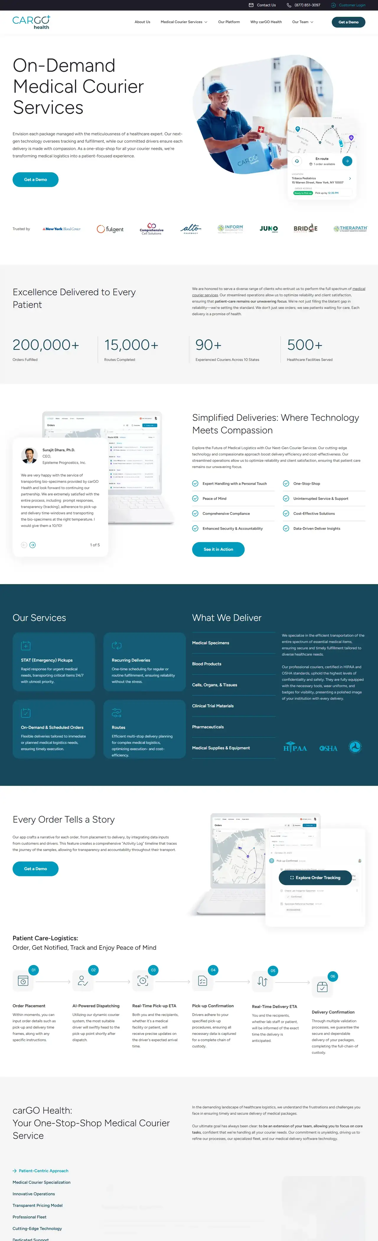carGO Health full homepage on desktop