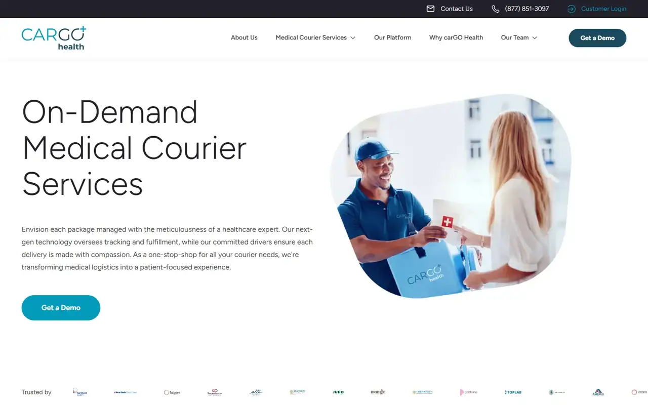 carGO Health site homepage on desktop