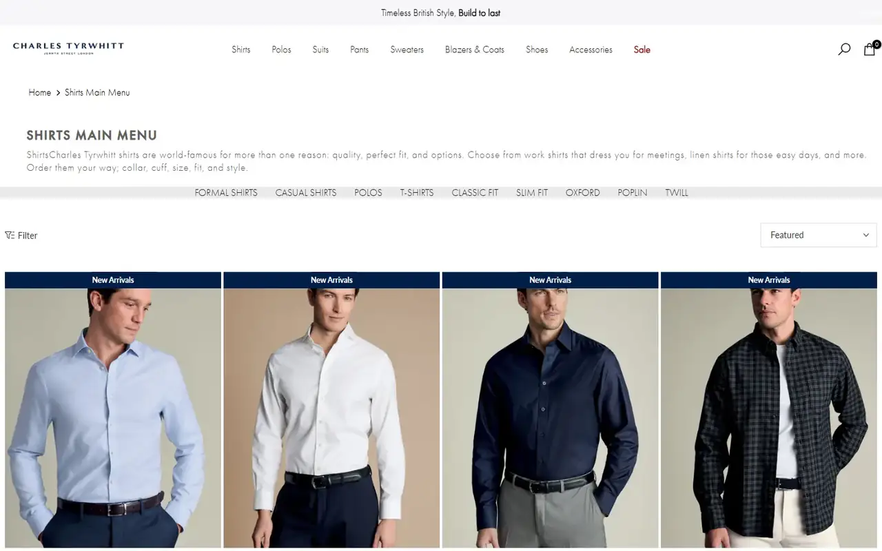 Charles Tyrwhitt Pakistan store, page 2 on desktop