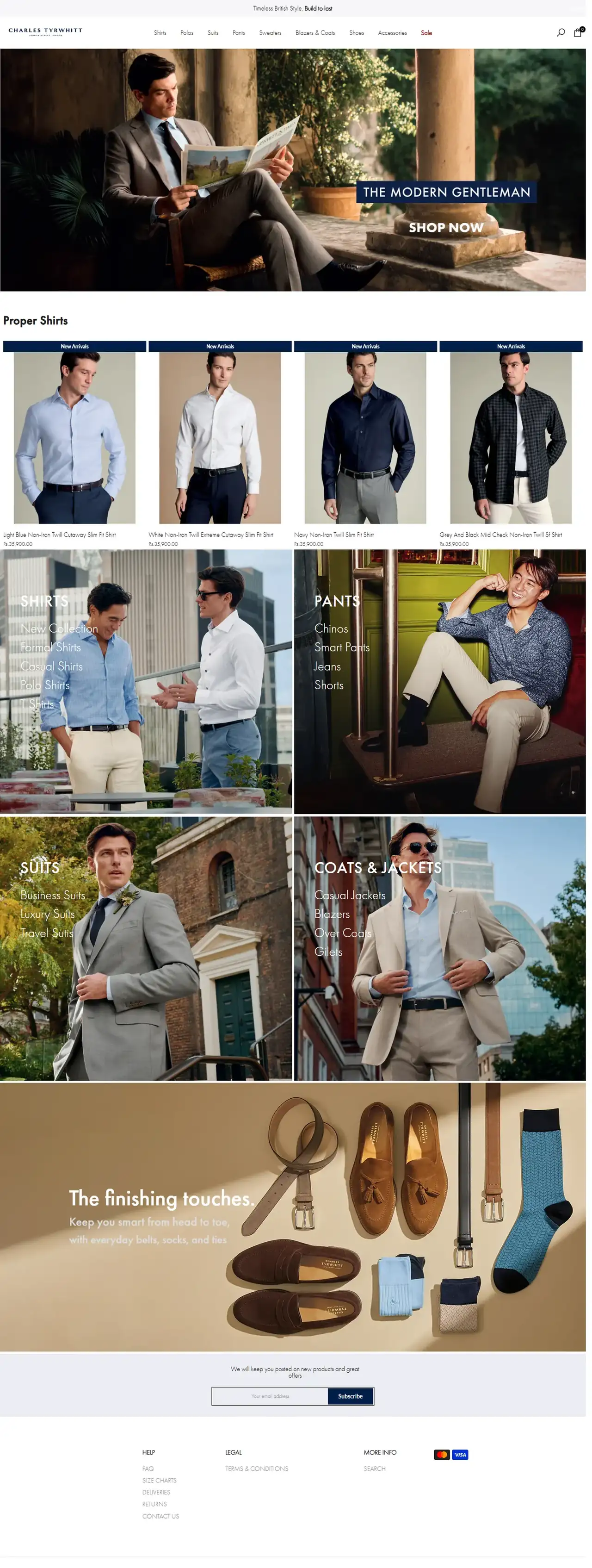 Charles Tyrwhitt Pakistan full homepage on desktop