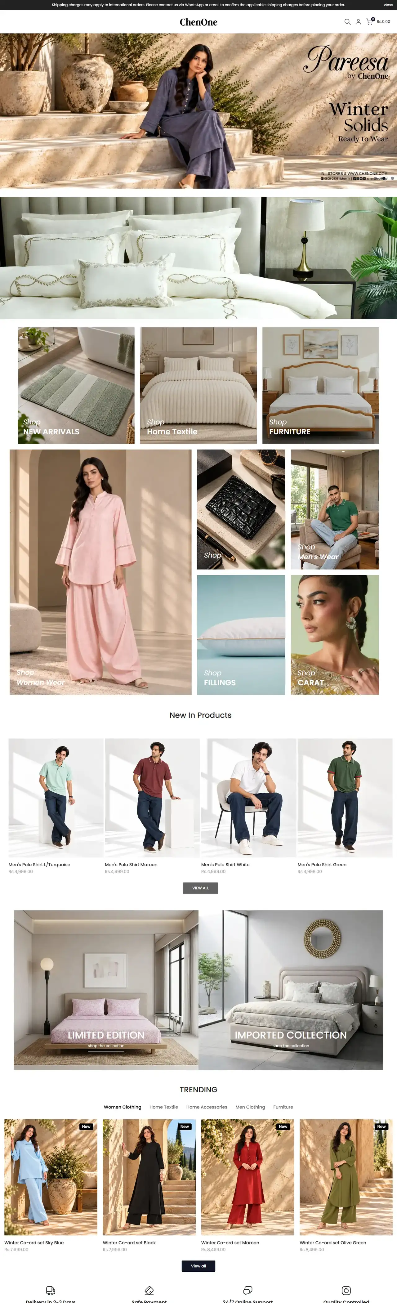 ChenOne full homepage on desktop