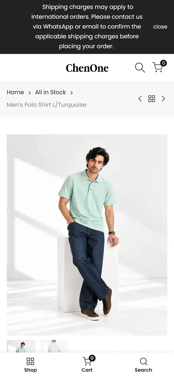 ChenOne store on mobile, screen 2