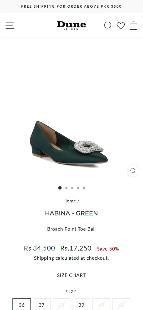 Dune London Pakistan store on mobile, screen 2