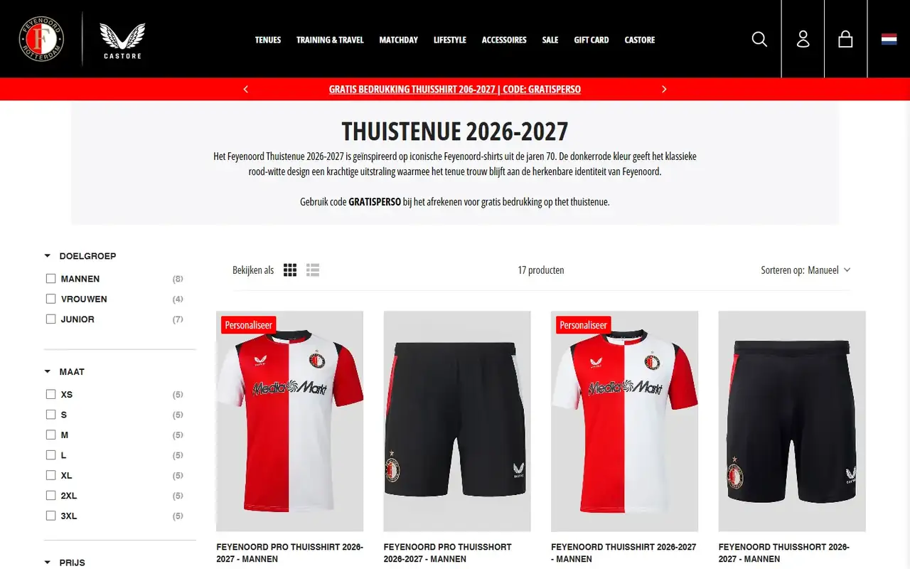 Feyenoord Fanshop store, page 2 on desktop
