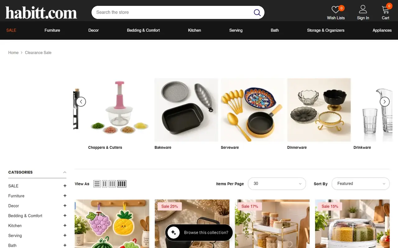 Habitt store, page 2 on desktop