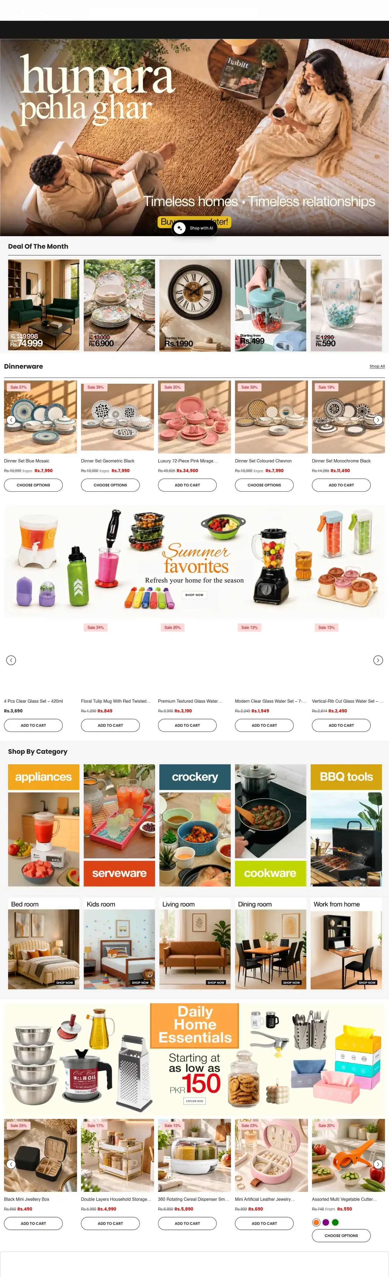 Habitt full homepage on desktop