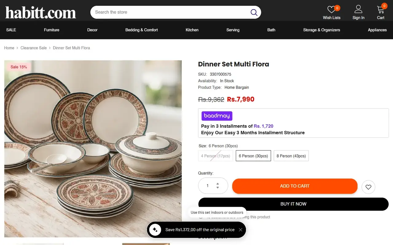 Habitt store, page 3 on desktop