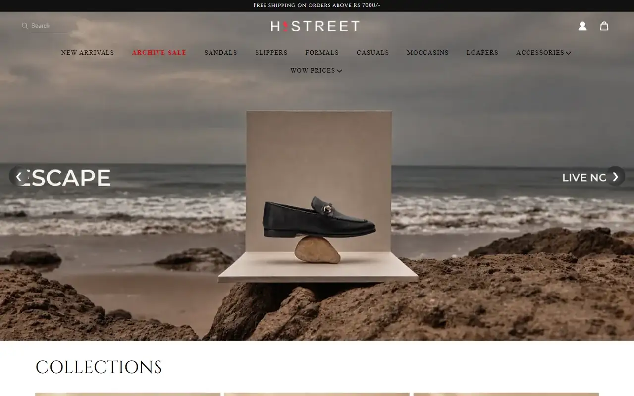 Hi Street store homepage on desktop