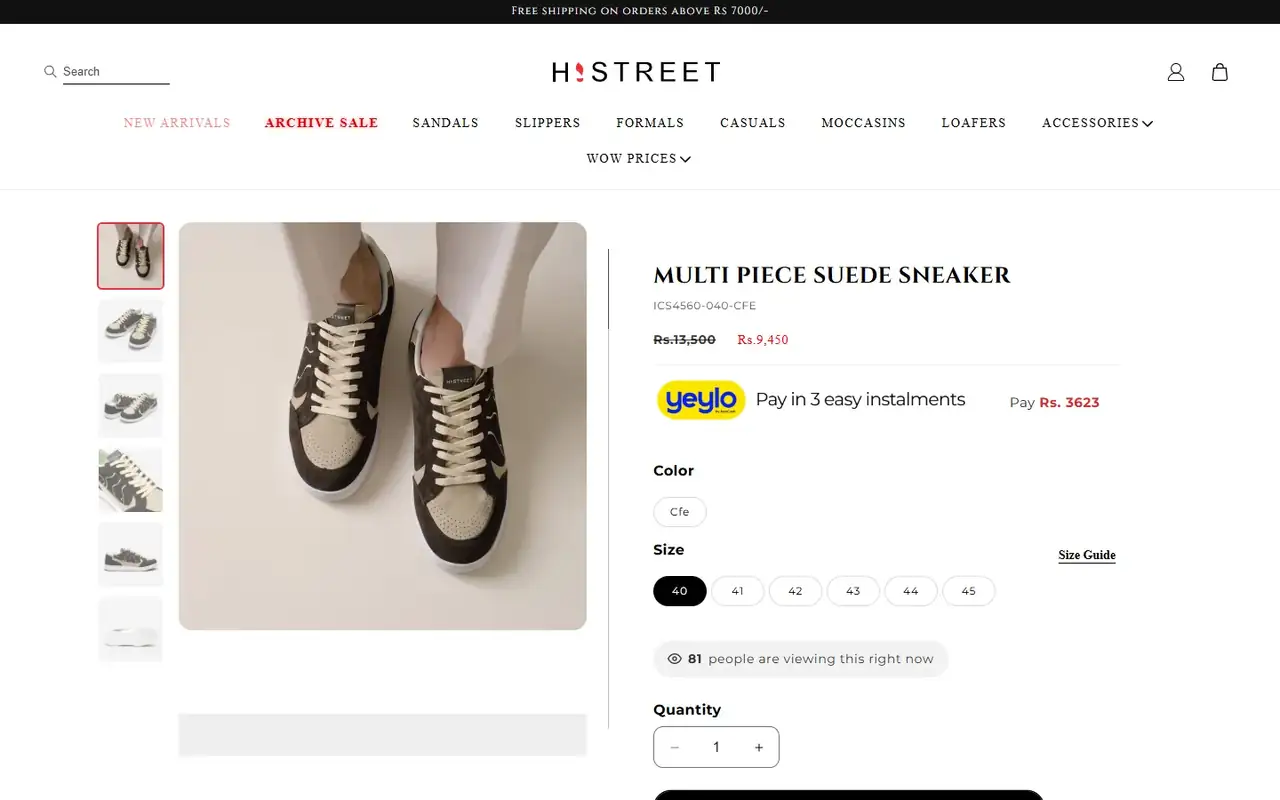 Hi Street store, page 3 on desktop