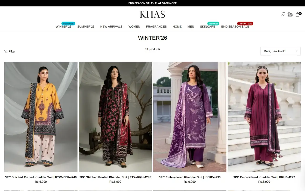 Khas Stores store, page 2 on desktop