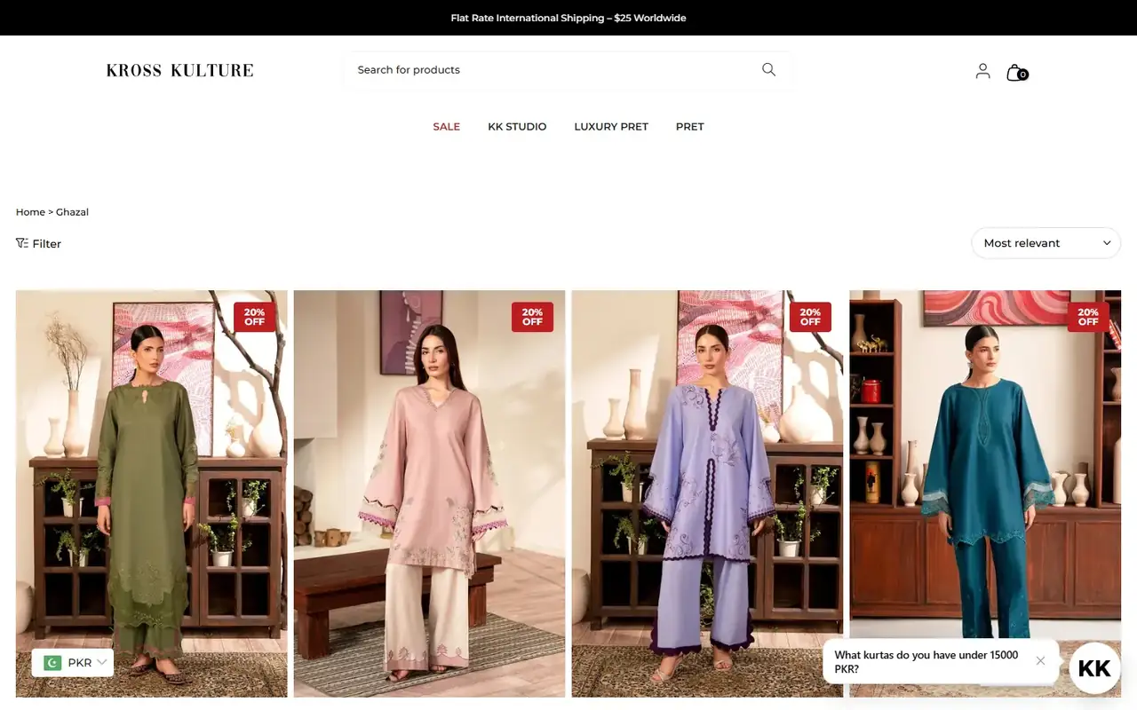 Kross Kulture store, page 2 on desktop