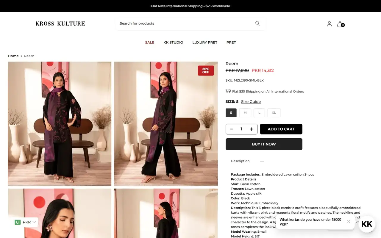 Kross Kulture store, page 3 on desktop