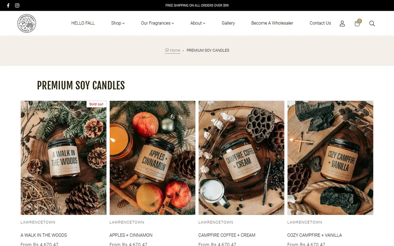 Lawrencetown Candle Co. store, page 2 on desktop