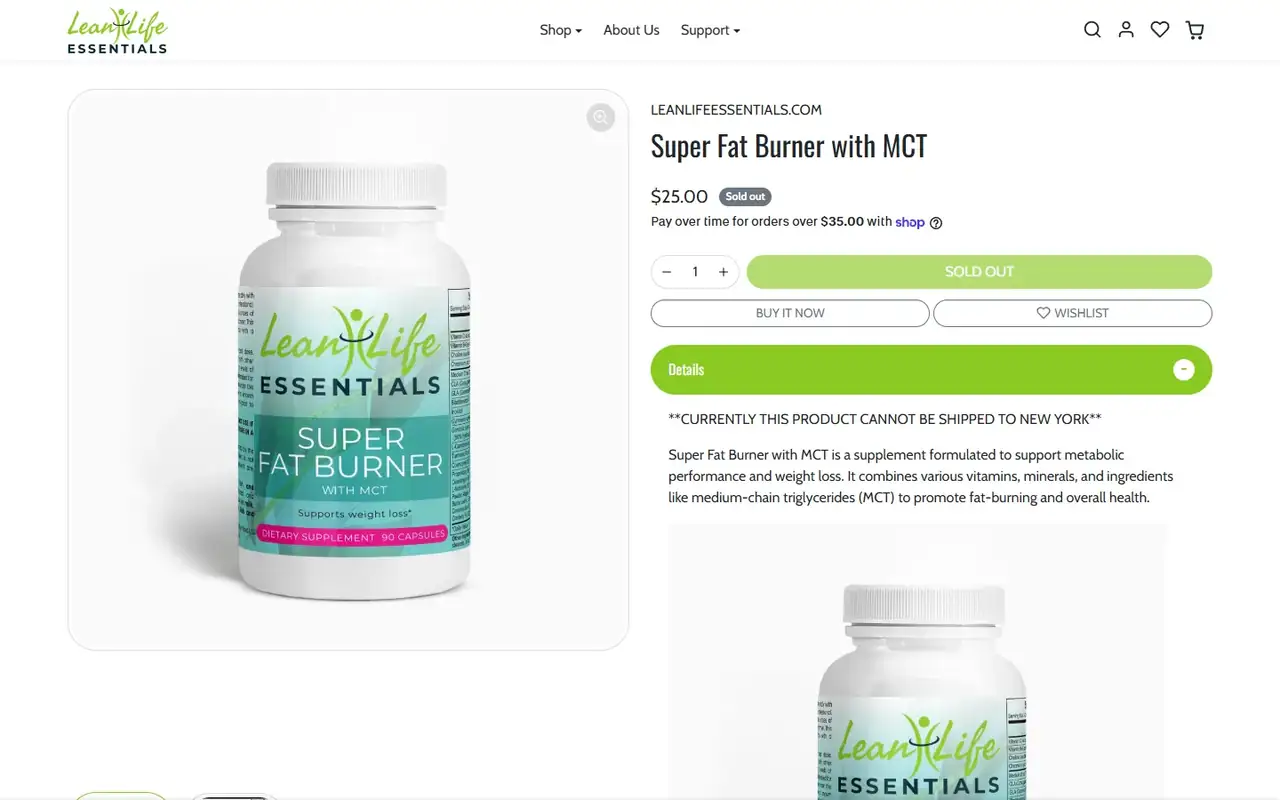 Lean Life Essentials store, page 3 on desktop