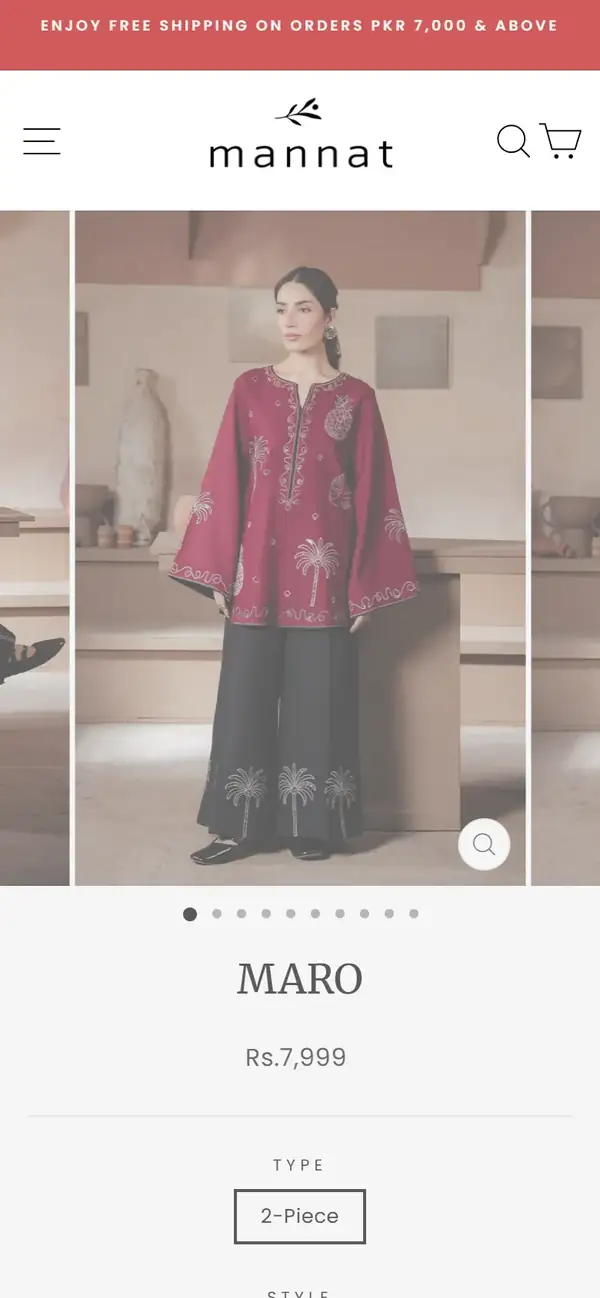 Mannat Clothing store on mobile, screen 2