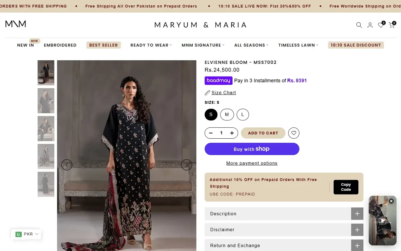 Maryum N Maria store, page 3 on desktop