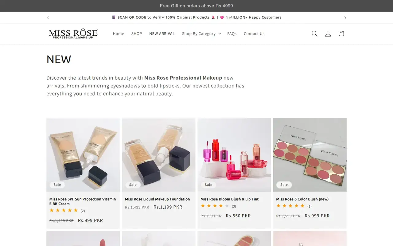 Miss Rose Pakistan store, page 2 on desktop
