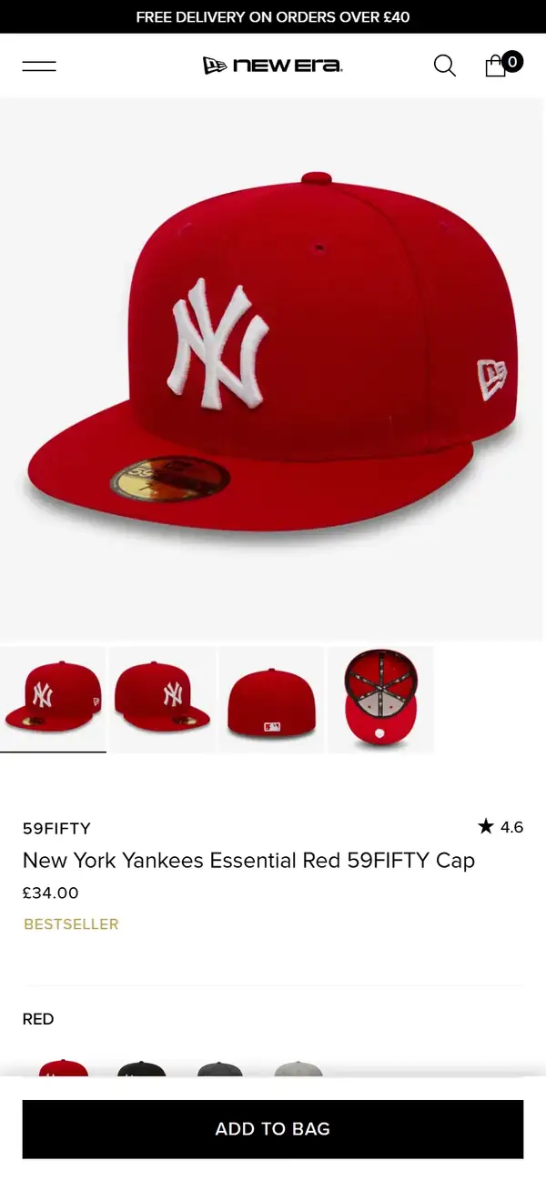 New Era UK store on mobile, screen 2