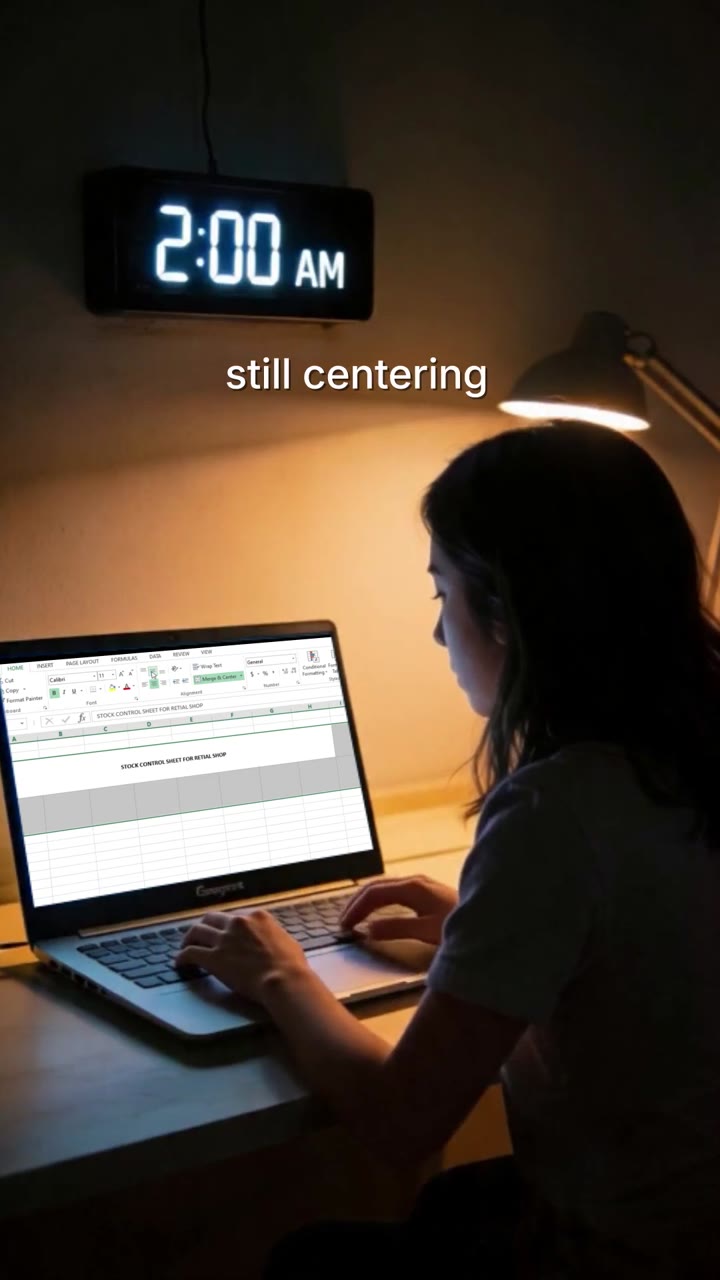 Late-night spreadsheet workflow ad — preview frame