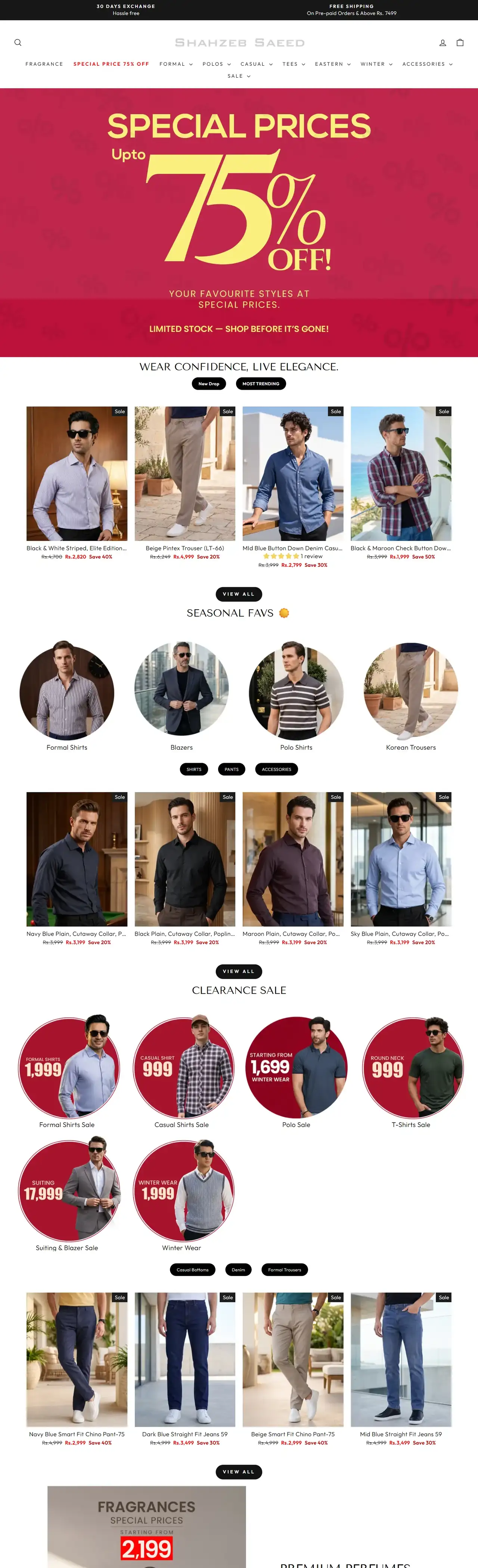 Shahzeb Saeed full homepage on desktop