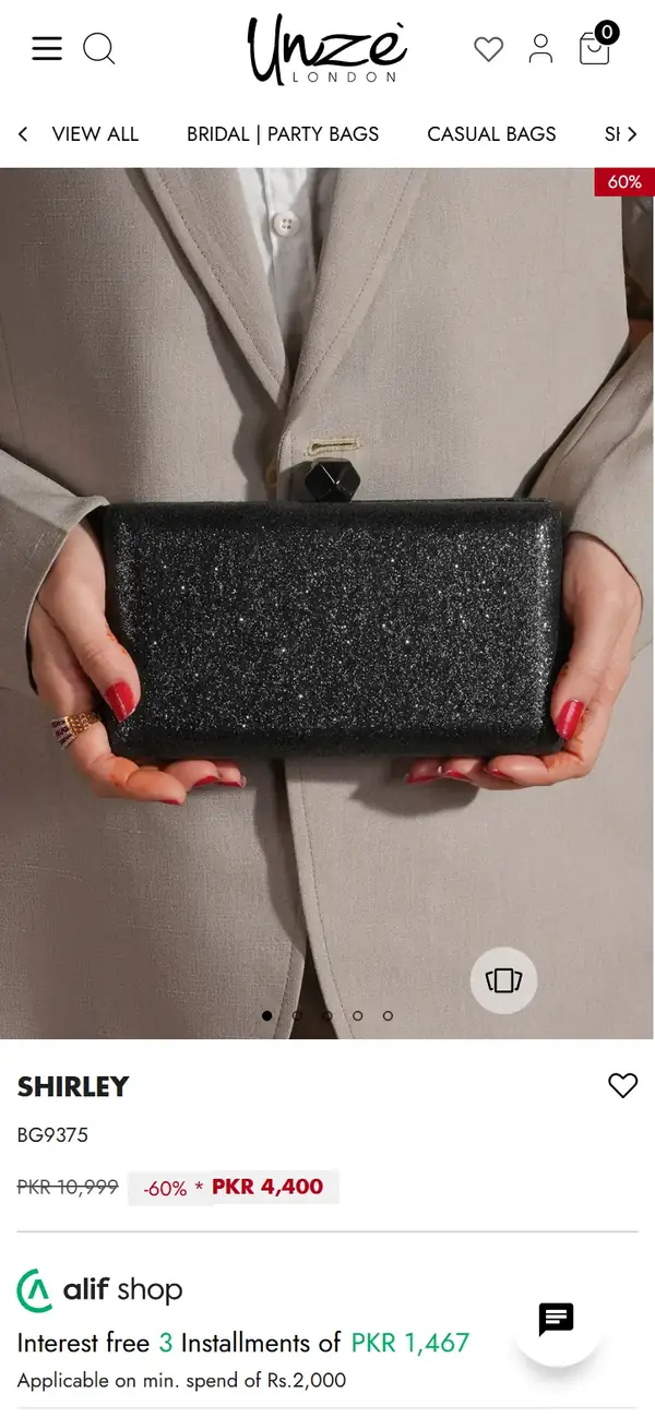 Unze London store on mobile, screen 2