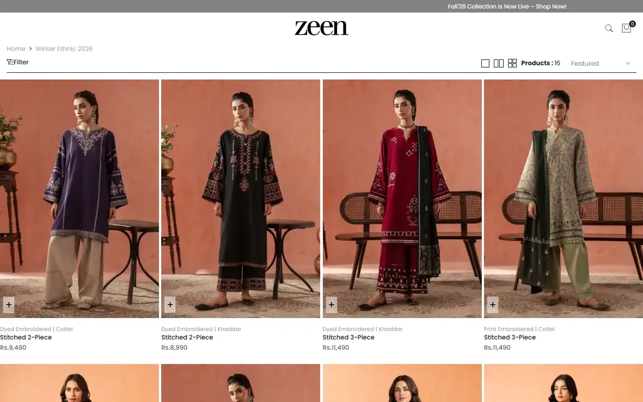 Zeen store, page 2 on desktop